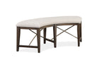 Westley Falls Curved Bench w/Upholstered Seat in Graphite