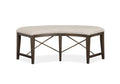 Westley Falls Curved Bench w/Upholstered Seat in Graphite