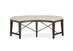 Westley Falls Curved Bench w/Upholstered Seat in Graphite