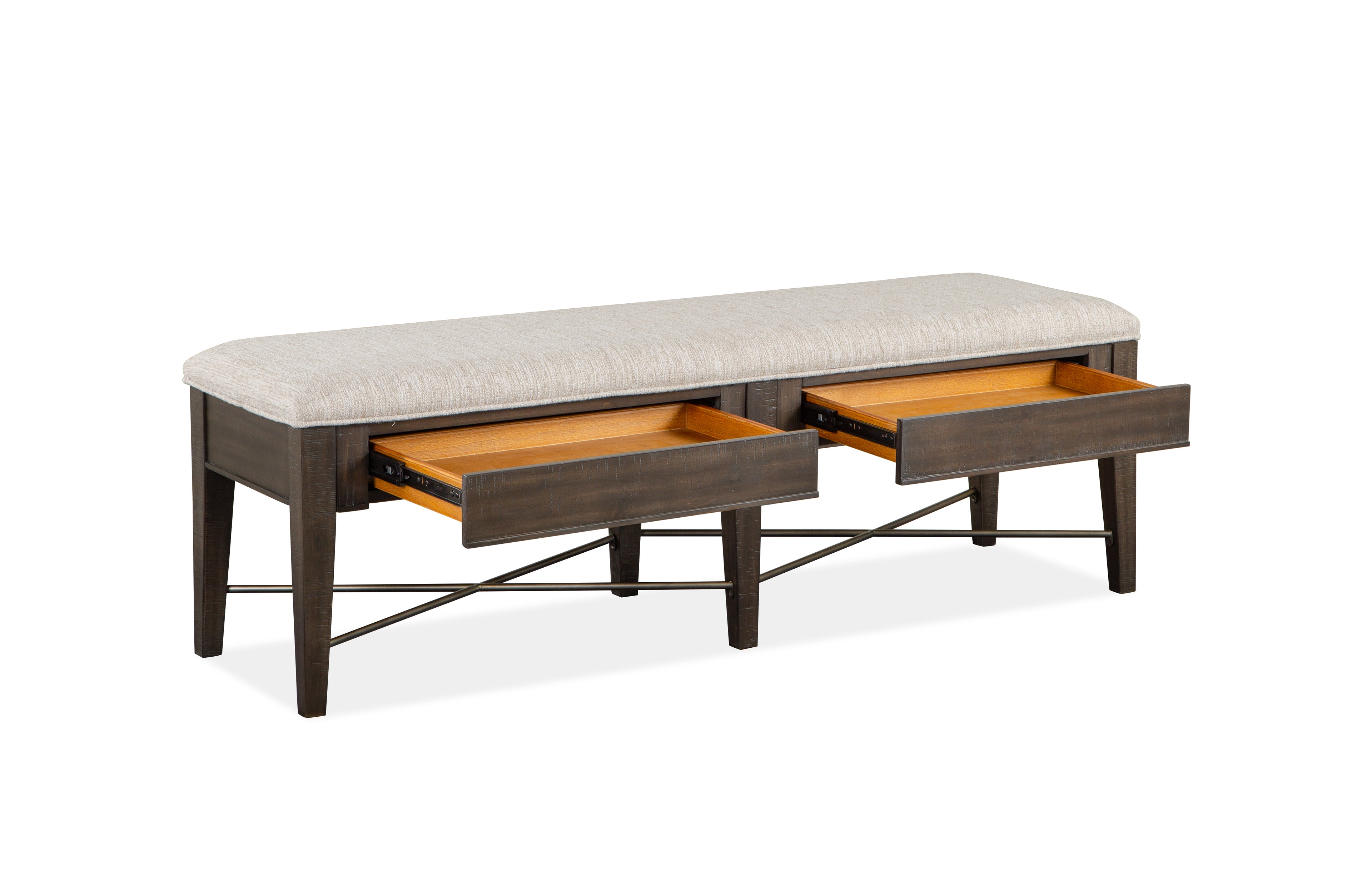 Westley Falls Bench w/Upholstered Seat in Graphite