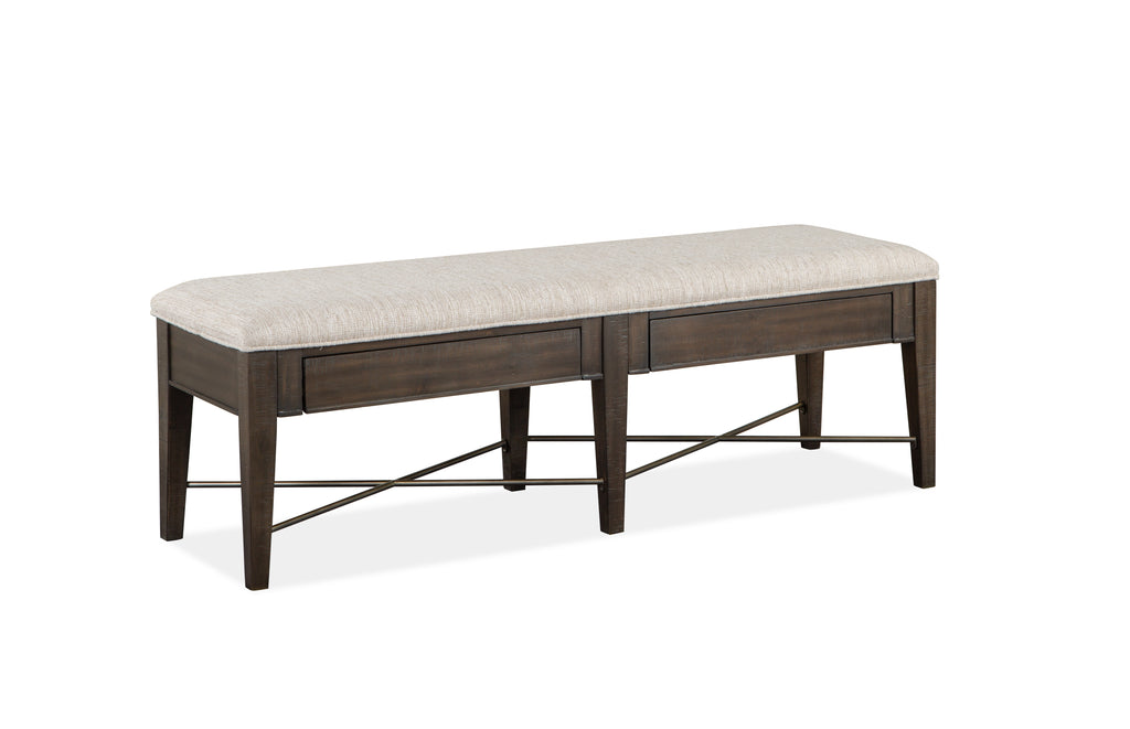 Westley Falls Bench w/Upholstered Seat in Graphite