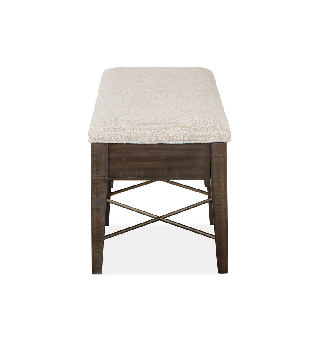 Westley Falls Bench w/Upholstered Seat in Graphite