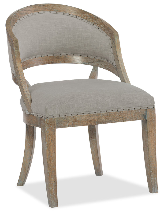 Hooker Furniture Boheme Garnier Barrel Back Chair in Antique Milk