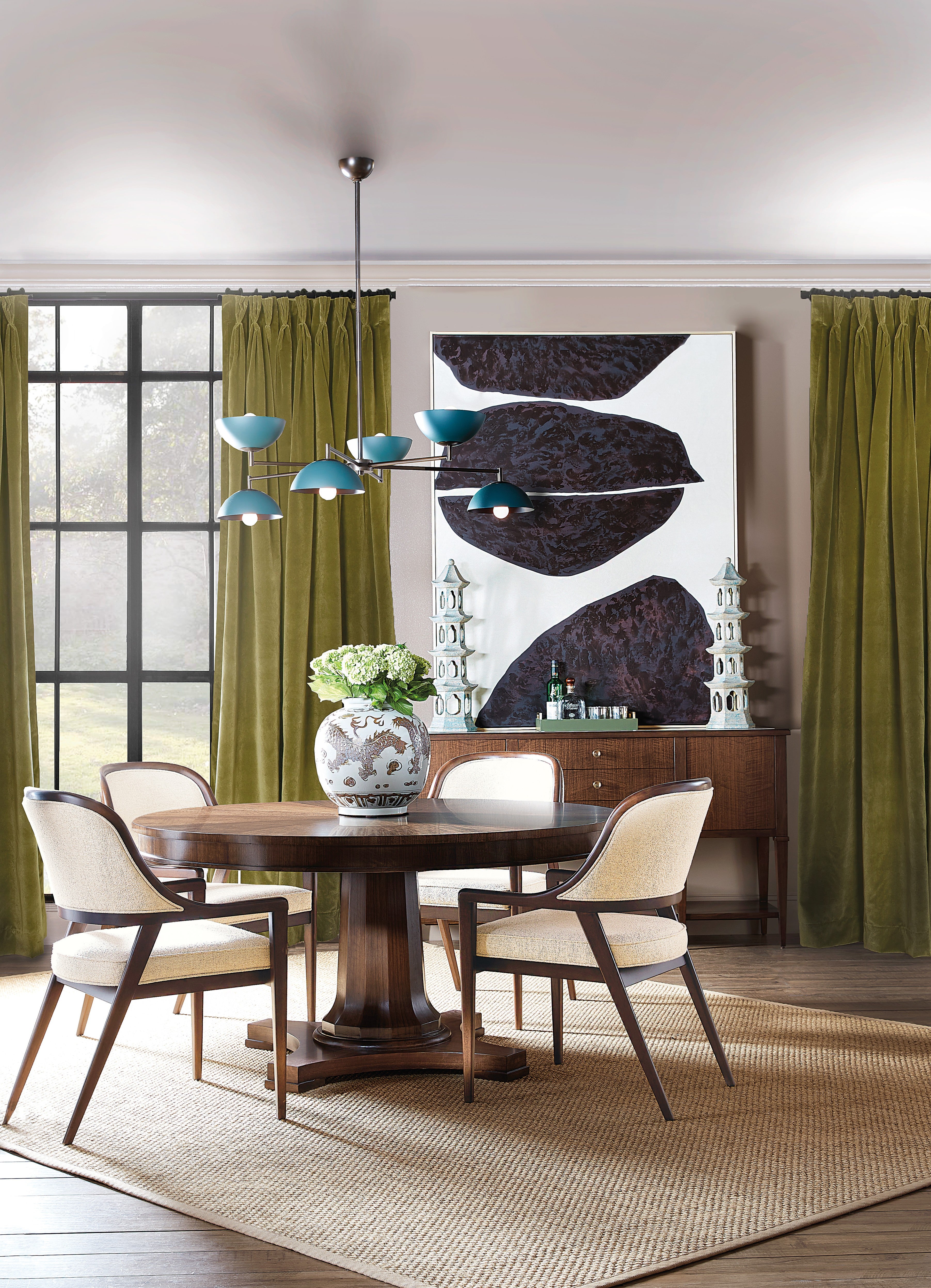 Hooker Furniture Archives Round Pedestal Dining Table in Walnut