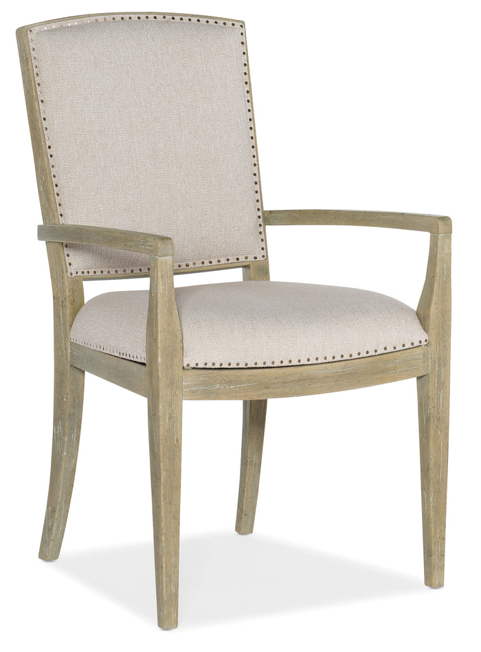 Hooker Furniture Surfrider Carved Back Arm Chair in Driftwood