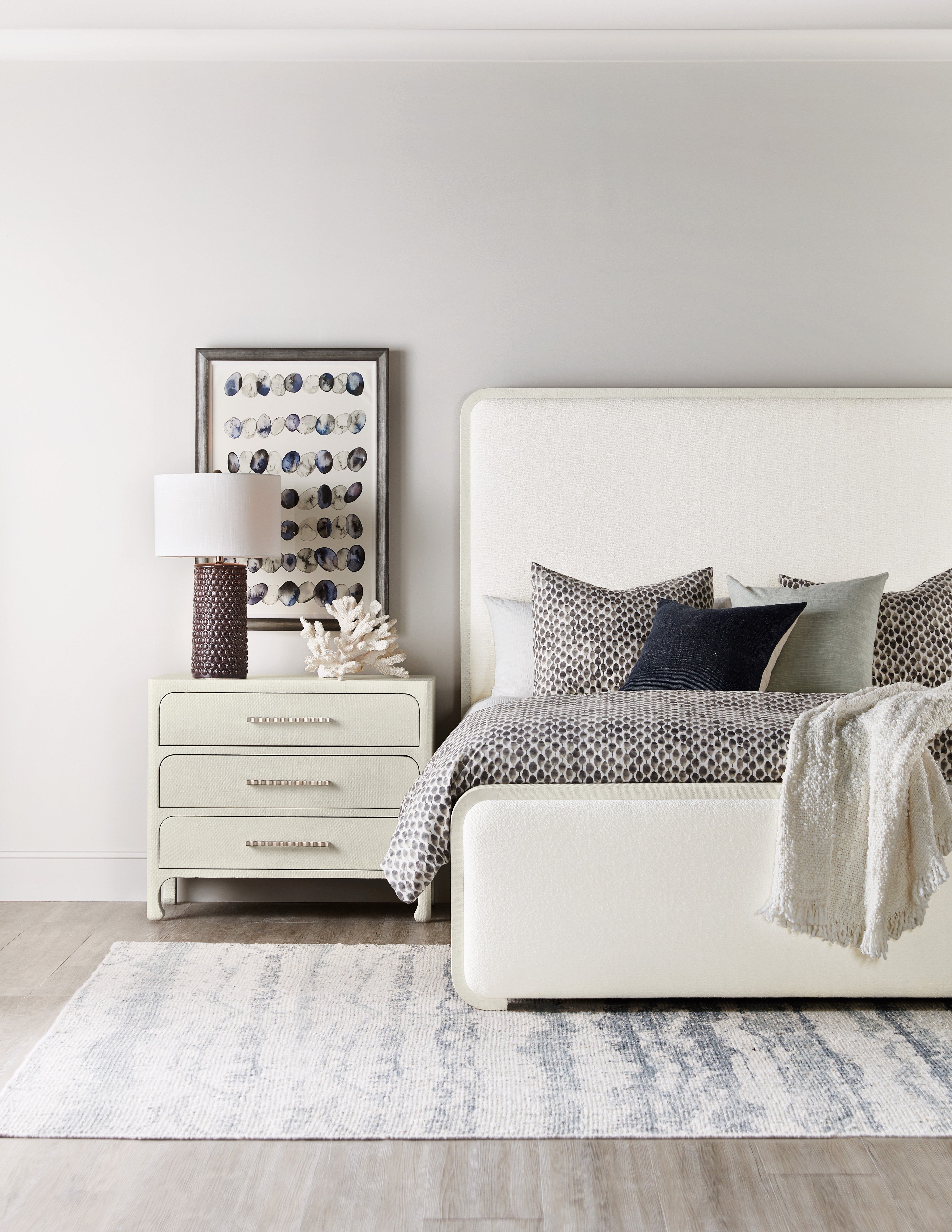 Hooker Furniture Serenity Ashore Upholstered Panel Bed in Beige