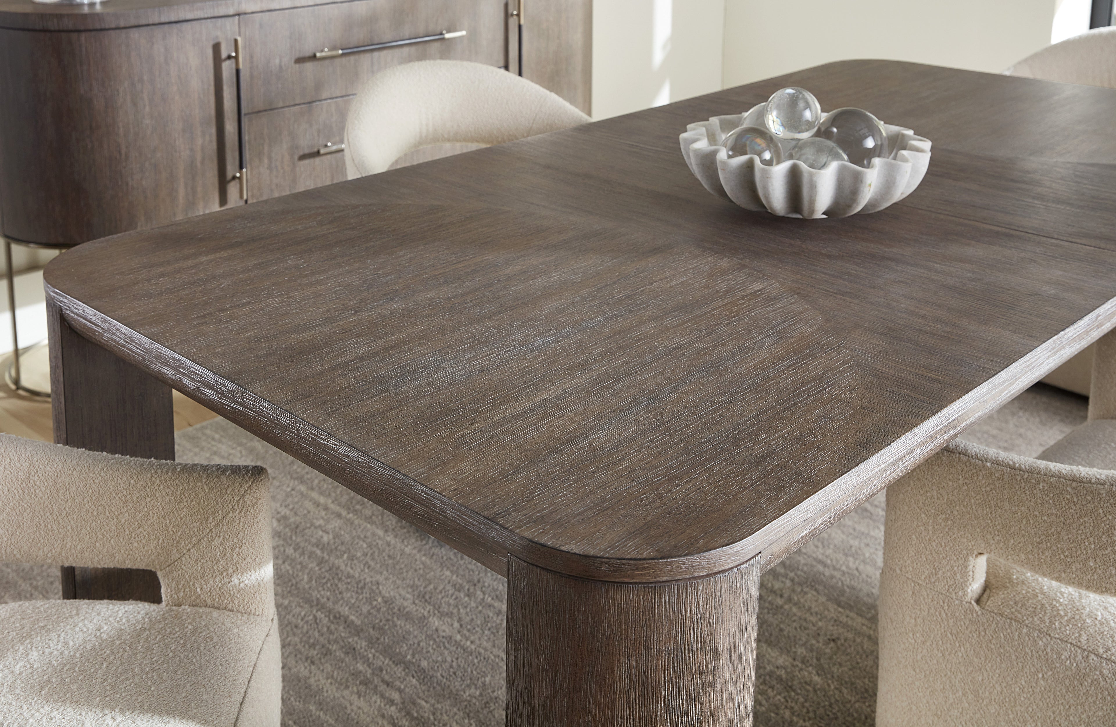 Hooker Furniture Modern Mood Leg Dining Table with 1-24in Leaf in Mink