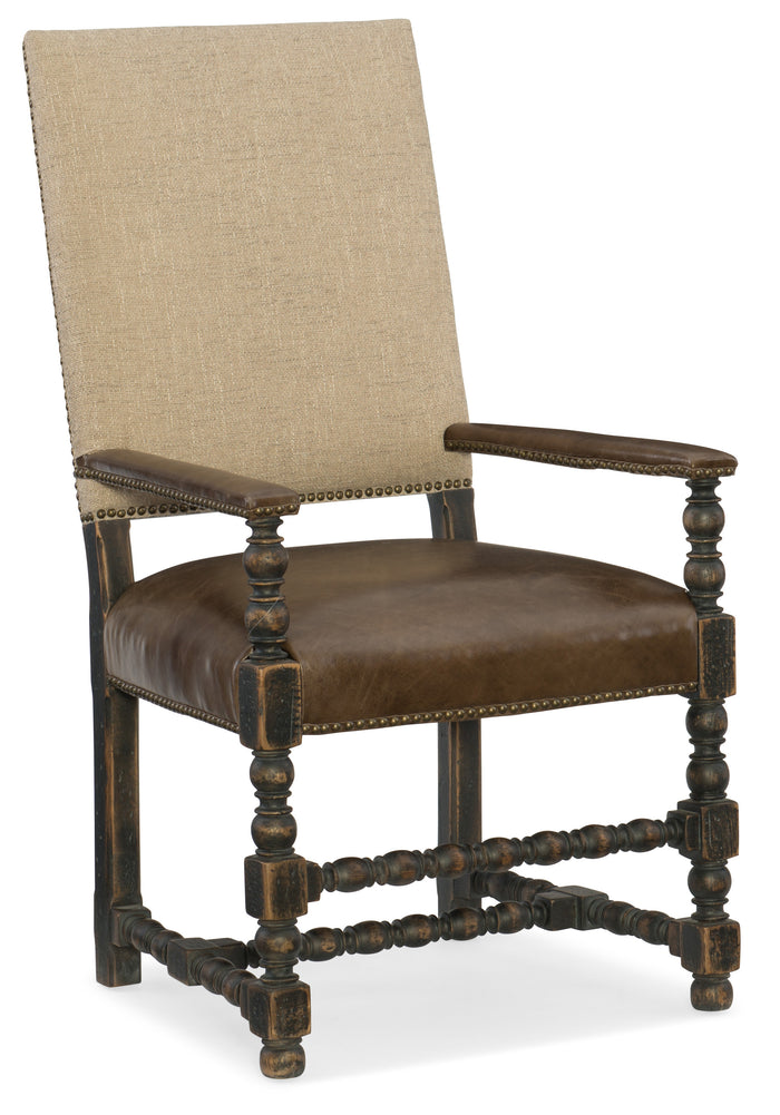 Hooker Furniture Hill Country Comfort Upholstered Arm Chair in Anthracite Black