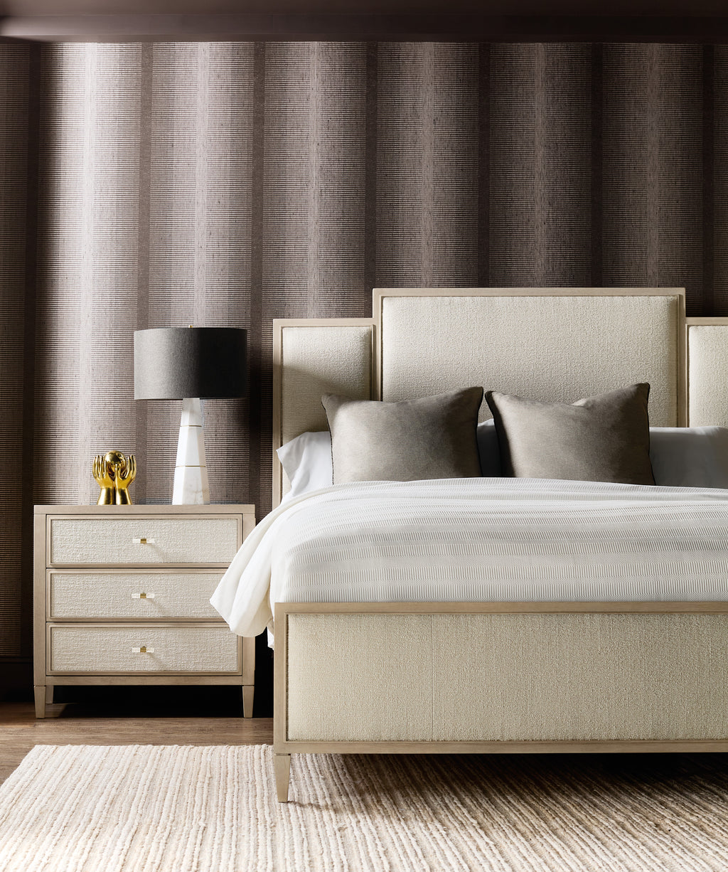 Hooker Furniture Melange Be My Guest Panel Bed in Polished Limestone