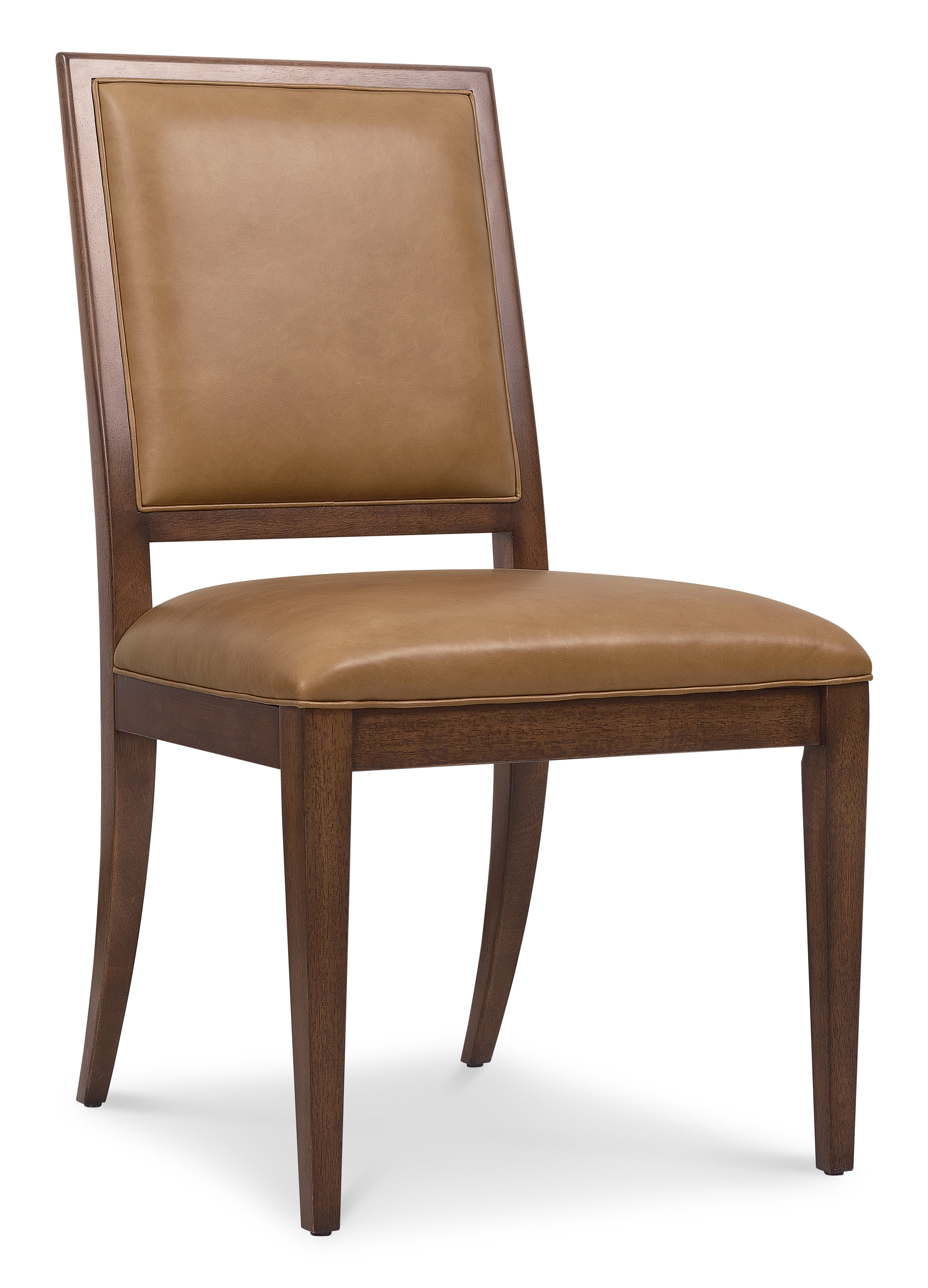 Hooker Furniture Archives Leather Side Chair in Walnut