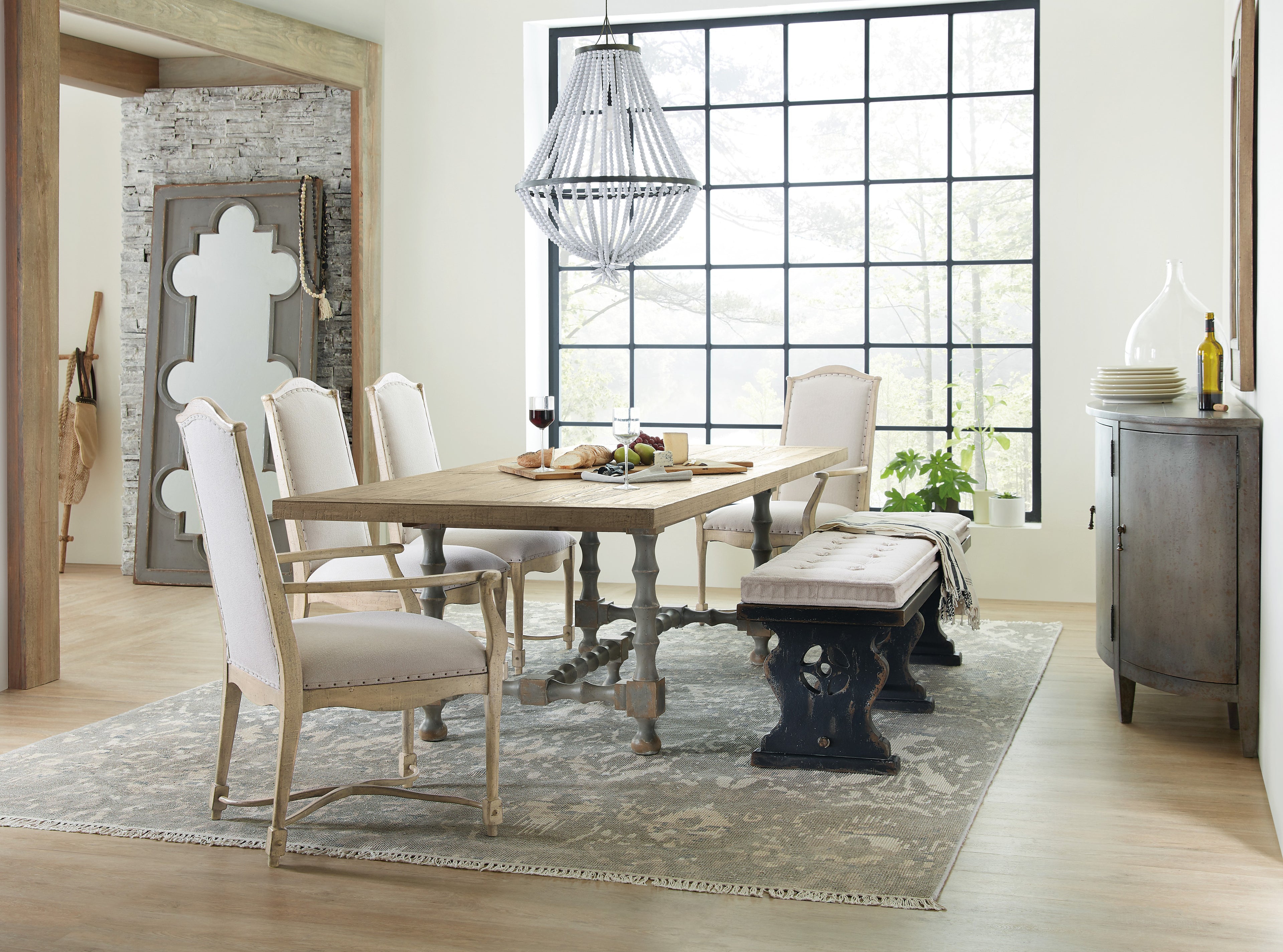 Hooker Furniture Ciao Bella 84in Trestle Table with 2-18in Leaves