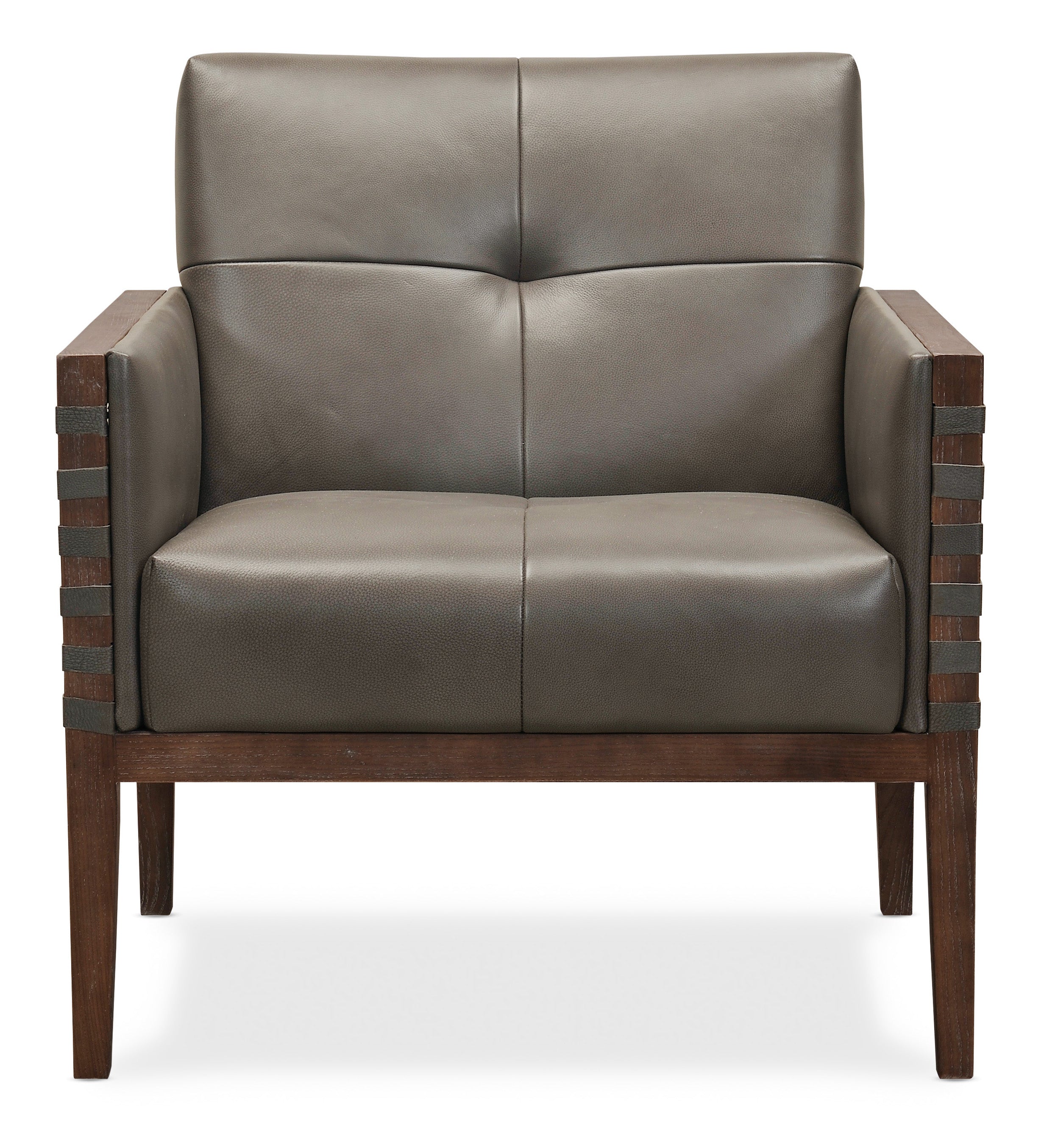 Hooker Furniture Carverdale Leather Club Chair with Wood Frame