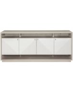 Bernhardt Axiom Linear Gray and Linear White Entertainment Console