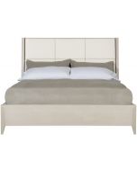 Bernhardt Axiom Linear Gray Upholstered Panel Bed