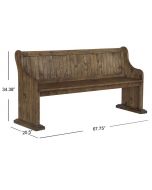 Willoughby Weathered Barley Bench with Back
