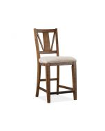 Bay Creek Toasted Nutmeg Counter Chair with Upholstered Seat Set of 2