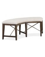 Westley Falls Graphite Curved Bench with Upholstered Seat