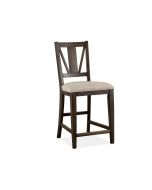 Westley Falls Graphite Counter Chair with Upholstered Seat Set of 2