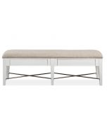 Heron Cove Chalk White Bench with Upholstered Seat