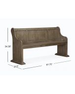 Tinley Park Dove Tail Grey Bench with Back