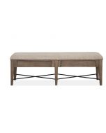 Paxton Place Dovetail Grey Bench with Upholstered Seat
