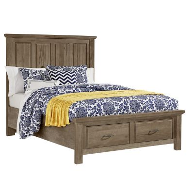 Artisan & Post Maple Road Queen Mansion Bed with Storage Footboard in Weathered Gray