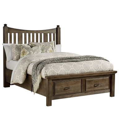 Artisan & Post Maple Road Queen Slat Poster Bed with Storage Footboard in Maple Syrup