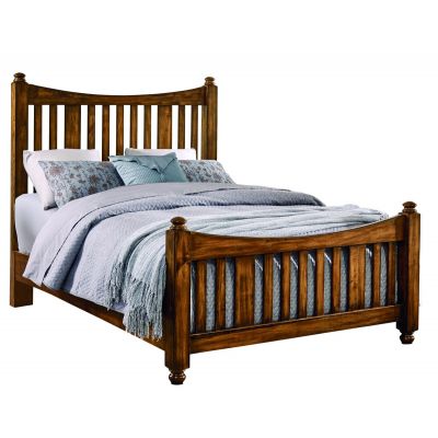 Artisan & Post Maple Road King Slat Poster Bed with slat poster Footboard in Antique Amish