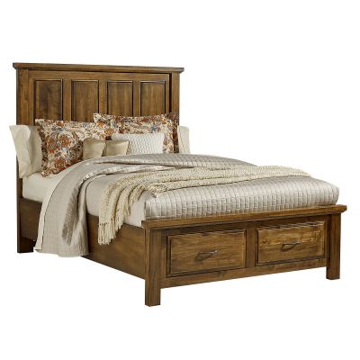 Artisan & Post Maple Road Queen Mansion Bed with Storage Footboard in Antique Amish