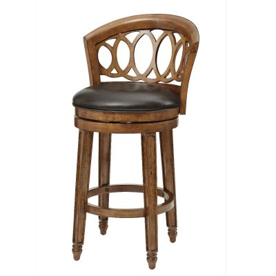 Adelyn Swivel Bar Height Stool in Brown Cherry