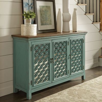 Liberty Furniture 56 Inch Turquoise Two Door Accent Cabinet