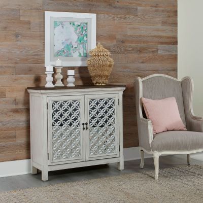 Liberty Furniture Wire Brushed White 38 Inch Two Door Accent Cabinet
