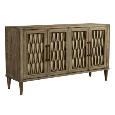 Liberty Furniture Driftwood Finish Four Door Accent Cabinet