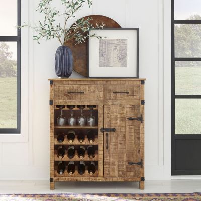 Liberty Furniture Weathered Honey Wine Accent Cabinet