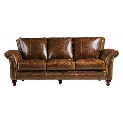 Leather Italia Butler Three Seater Leather sofa in Brown