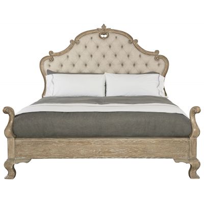 Bernhardt Campania Weathered Sand Upholstered King Panel Bed