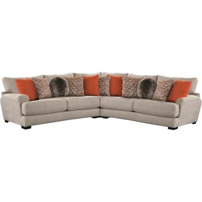 Jackson Ava sectional With USB port in Cashew