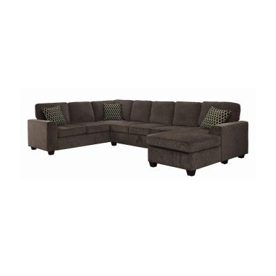 Vence U Shape Sectional with Storage in Chocolate Brown