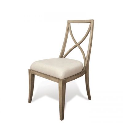 RIverside Sophie Natural X-Back Upholstered Side Chair