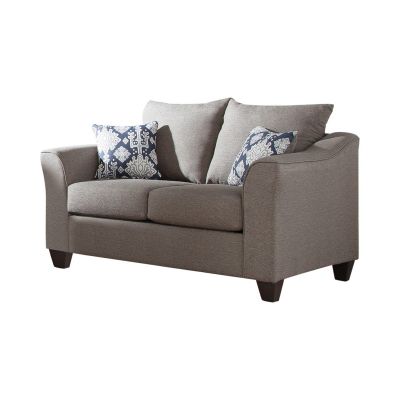 Alizar Flared Arm Two Seater Loveseat in Charcoal