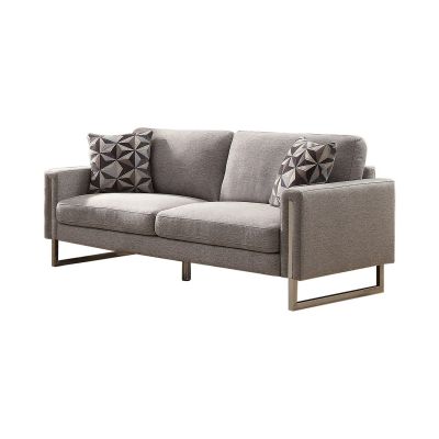 Discon Upholstered Modern Two Seater Sofa Couch in Grey