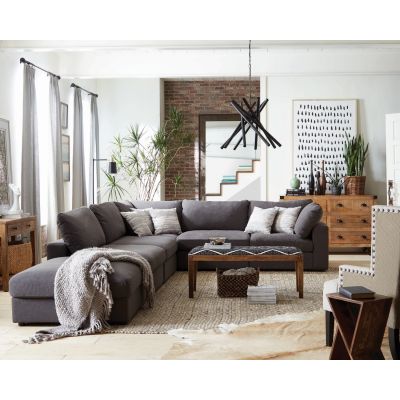 Rema Loose Cushion Back Sectional in Chracoal