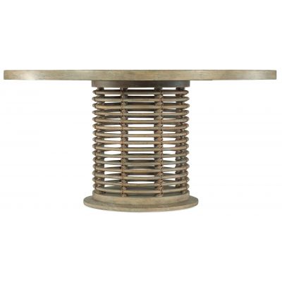 Hooker Surfrider Light Wood 60 In Rattan Round Dining Table