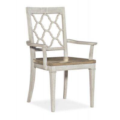 Hooker Montebello White Wood Seat Arm Chair