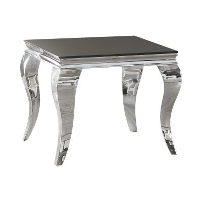Square End Table Chrome And Black New Milford