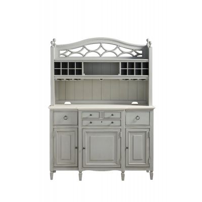 Universal Summer Hill French Gray Serving Buffet With Bar Hutch 