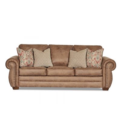 Athens Three Seater Sofa Couch in Tobacco