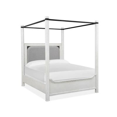 Bellevue Manor Weathered Shutter White Poster Bed