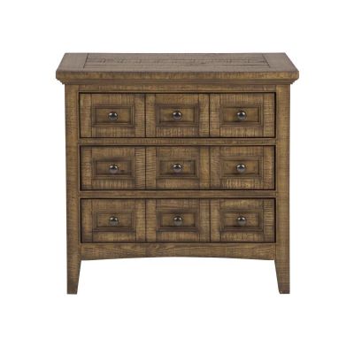 Bay Creek Toasted Nutmeg Drawer Nightstand with no touch lighting control