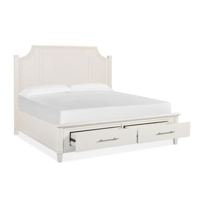 Lola Bay Seagull White Arched Wooden Storage Bed
